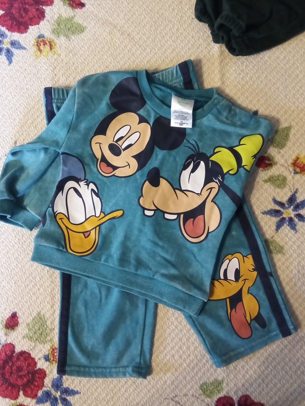 Disney Teal Mickey & Friends Kids Sweat Suit outfit